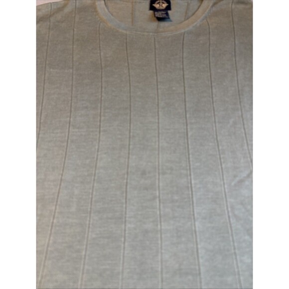 Dockers Knit Shirt Silk Blend Pullover Round Neck SS Sage Green Mens L-44 Chest - Picture 2 of 9